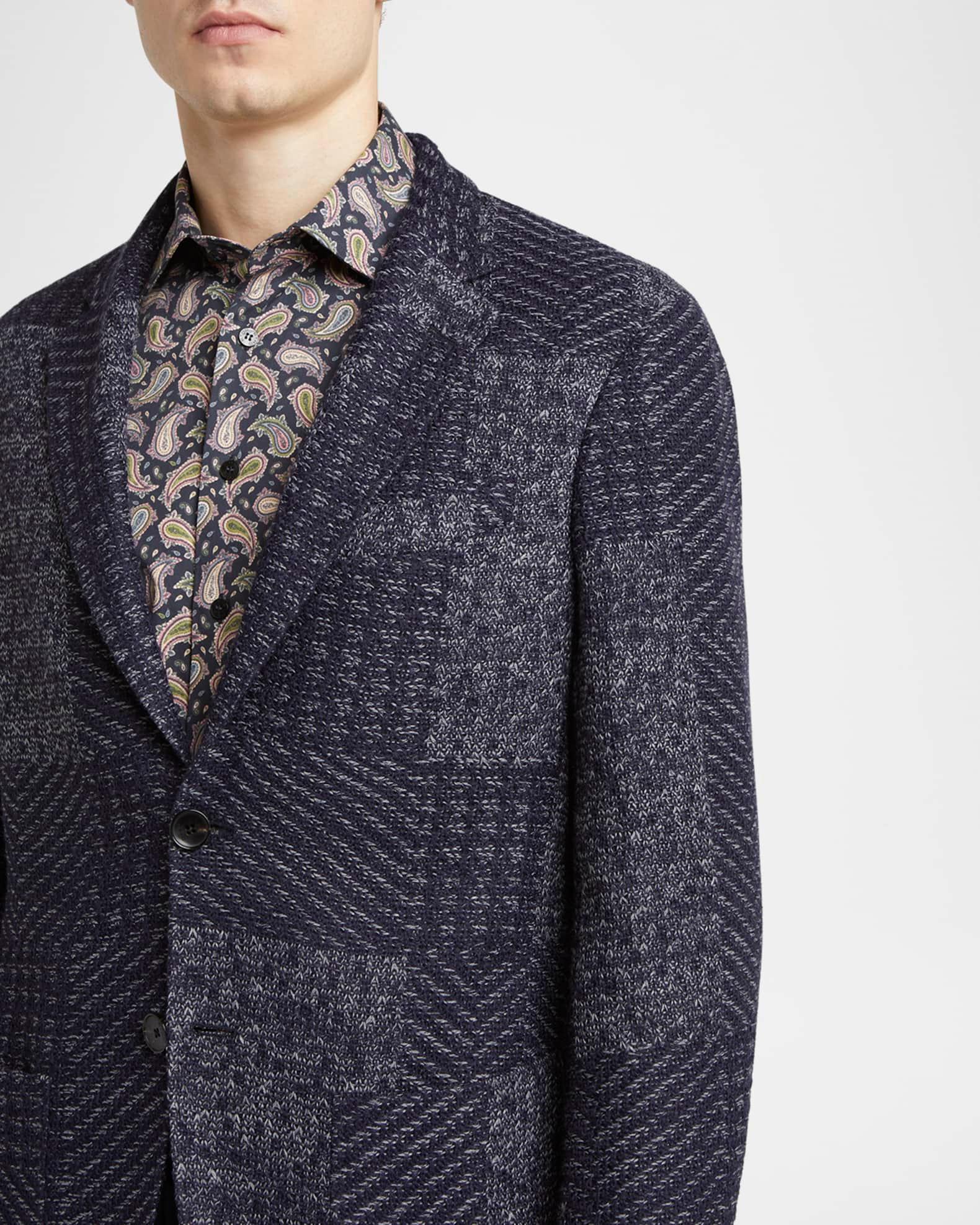 Men's Patchwork Knit Two-Button Sport Coat Product Image
