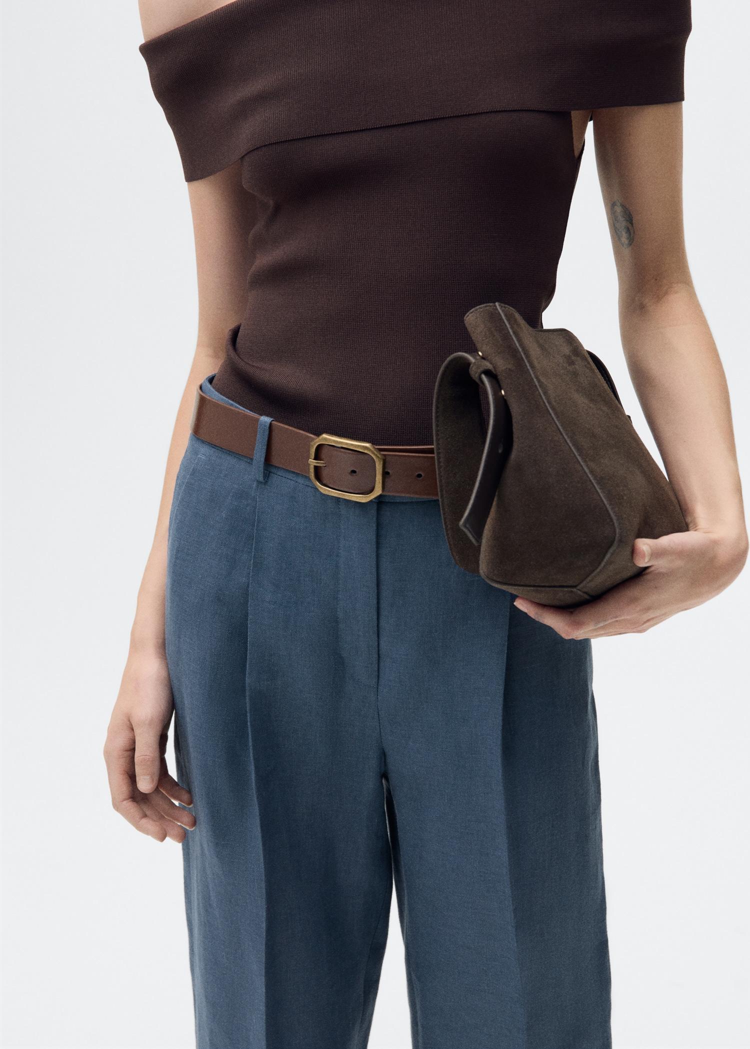 Pleated linen pants - Women | MANGO USA Product Image