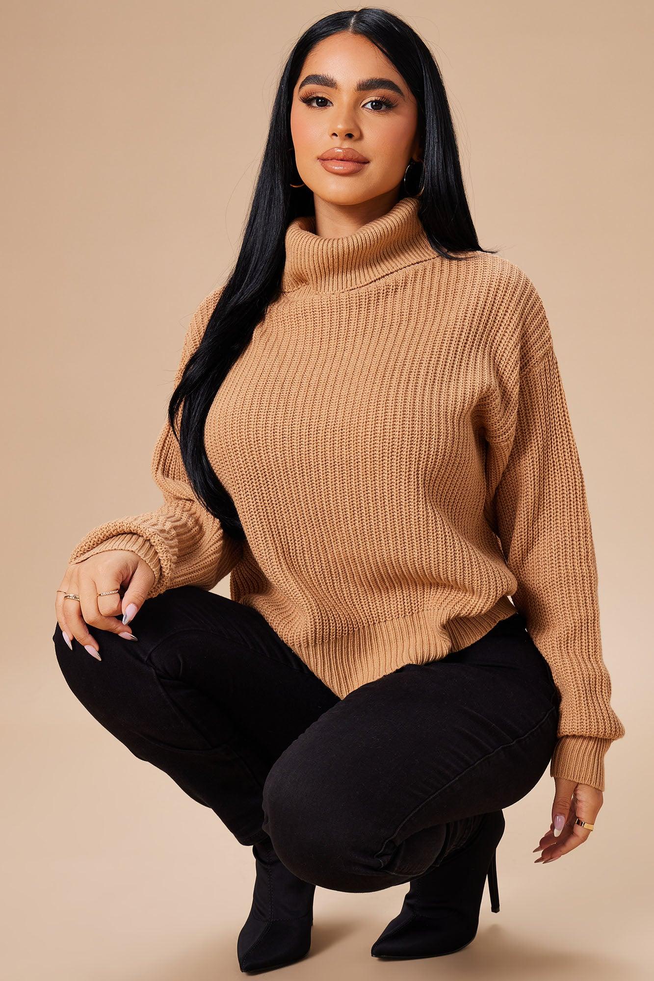 Roll With The Flow Turtleneck Sweater - Camel Product Image