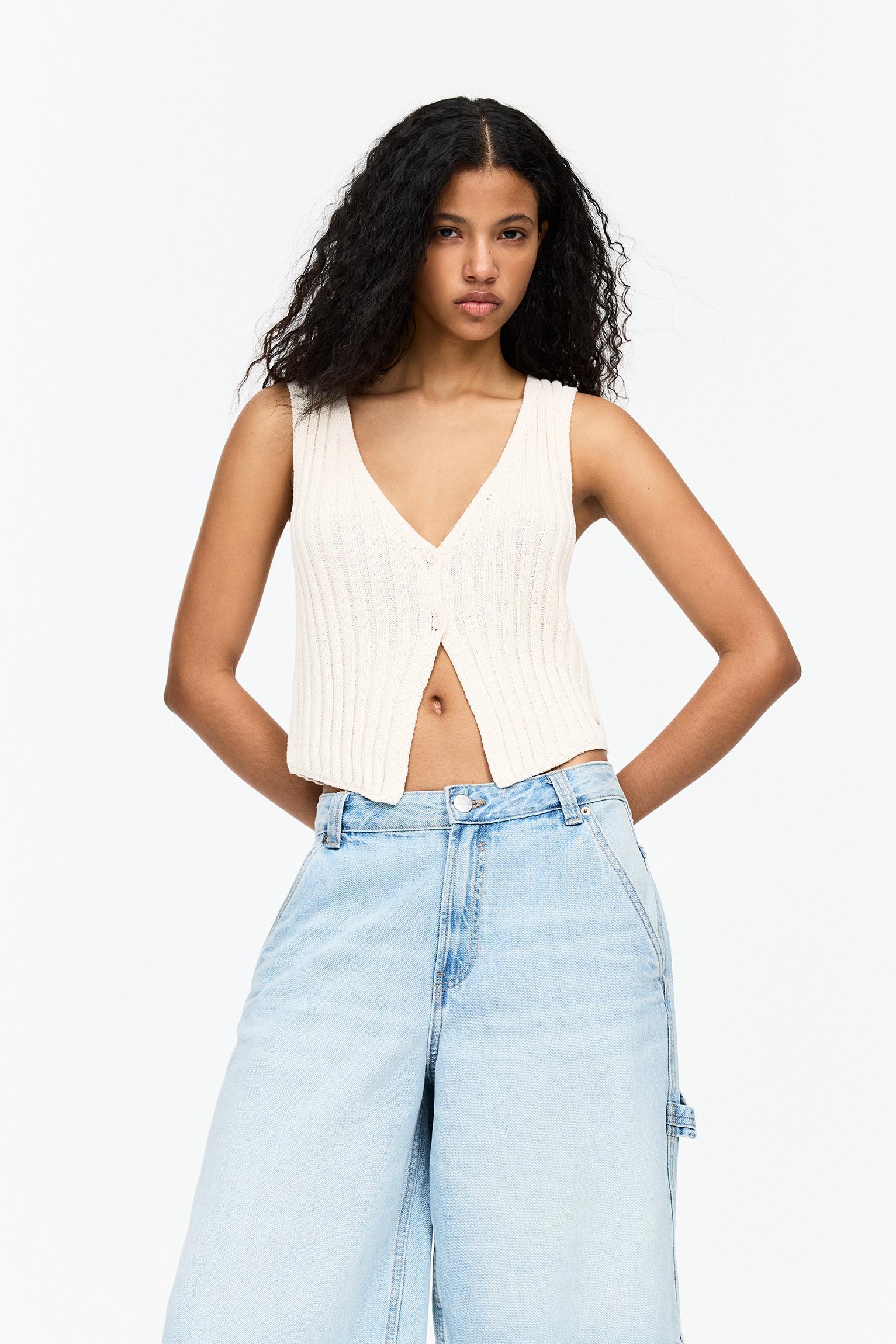 Crochet buttoned vest Product Image