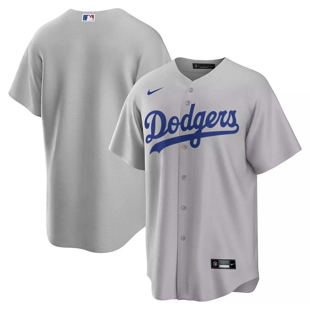 Men's Nike Gray Los Angeles Dodgers Alternate Replica Team Jersey, Size: Small, Grey Product Image