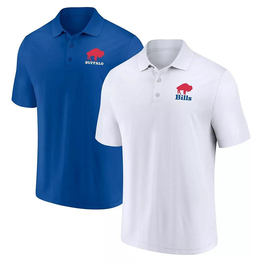 Men's Fanatics Branded White/Royal Buffalo Bills Throwback Two-Pack Polo Set, Size: 4XL Product Image