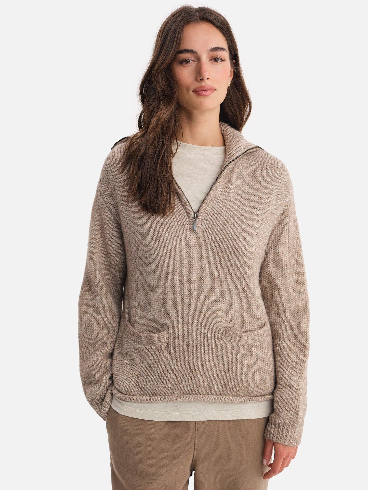 Luxe Alpaca Half-Zip Sweater Female Product Image