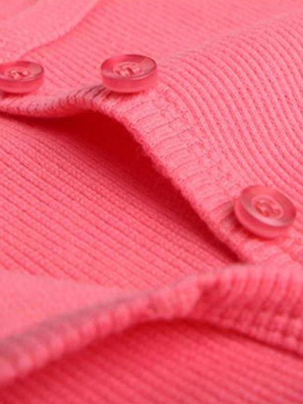 Solid Ribbed Breasted Long Sleeve Tee Product Image