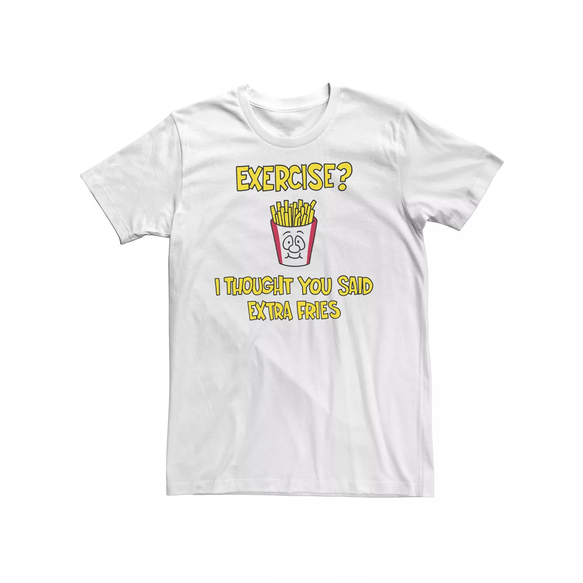 Men's Thought You Said Extra Fries Graphic Tee, Size: Medium, White Product Image