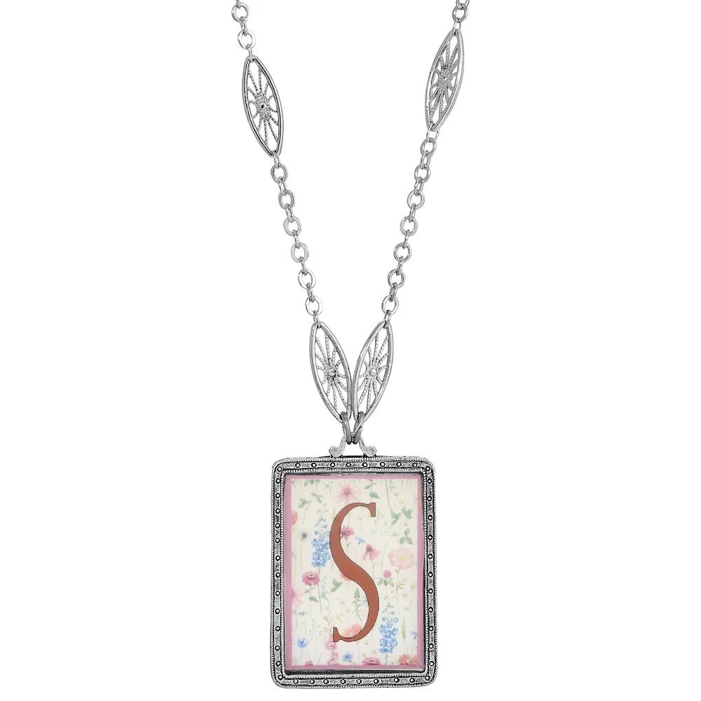 1928 Floral Motif Initial Pendant, Womens, G Product Image