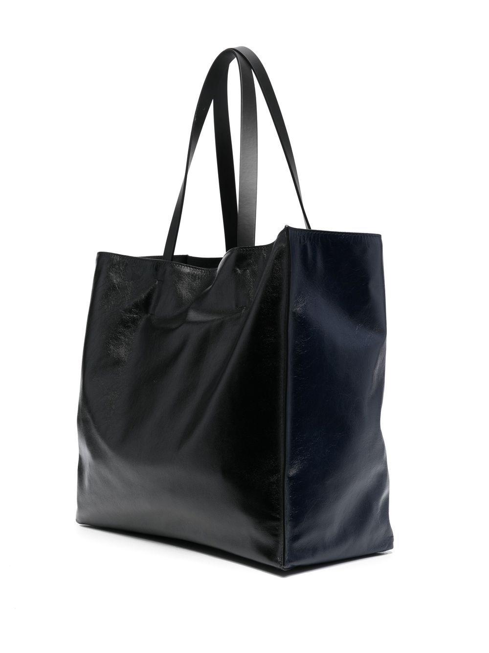 logo-print leather tote bag  Product Image