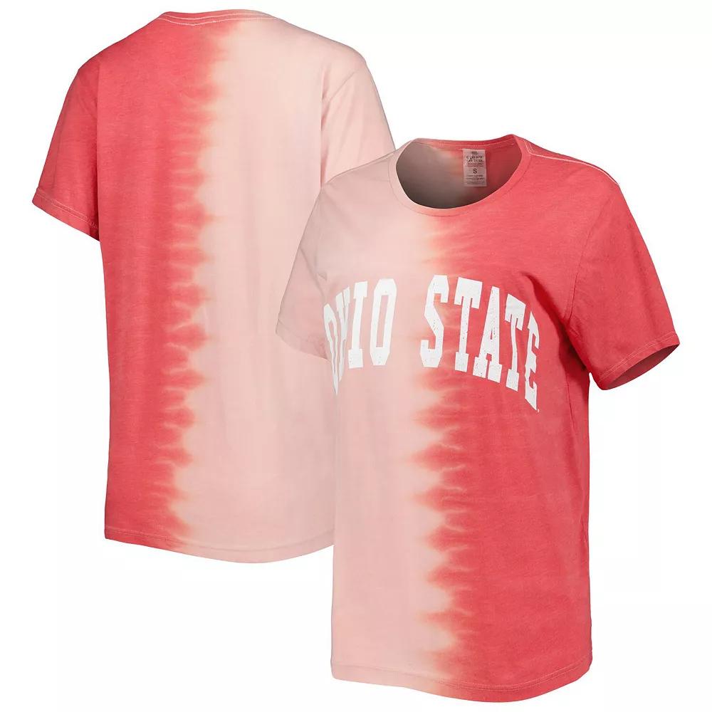 Women's Gameday Couture Scarlet Ohio State Buckeyes Find Your Groove Split-Dye T-Shirt, Size: Medium, Red Product Image