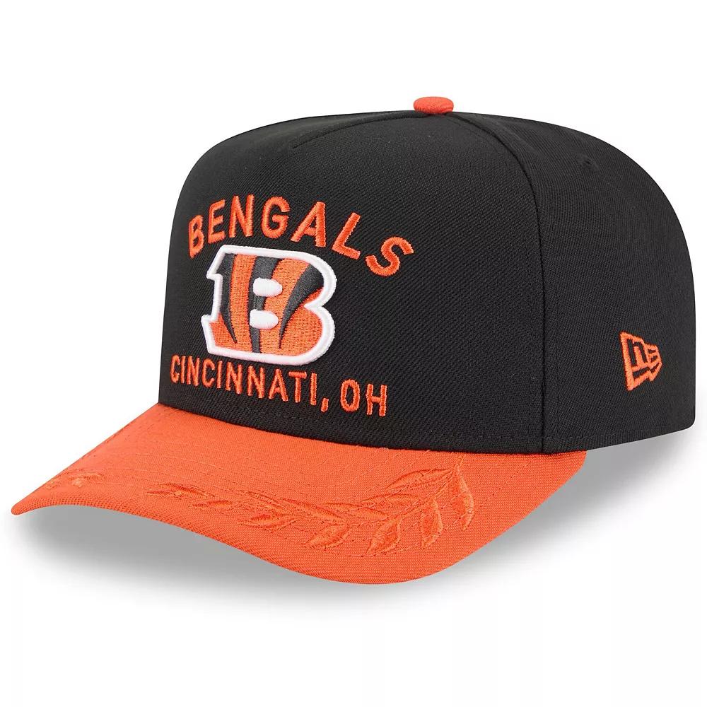 Men's New Era  Black/Orange Cincinnati Bengals 2025 NFL Draft A-Frame 9FIFTY Snapback Hat Product Image