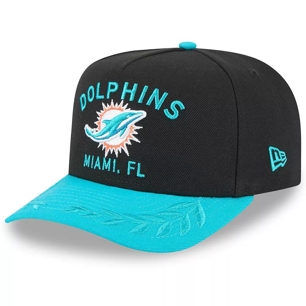 Men's New Era  Black/Aqua Miami Dolphins 2025 NFL Draft A-Frame 9FIFTY Snapback Hat Product Image