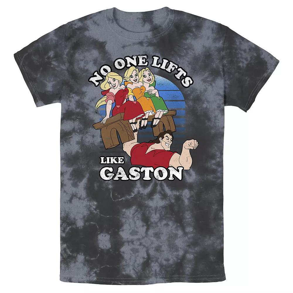 Men's Disney Beauty And The Beast No One Lifts Like Gaston Bomabrd Wash Tee, Size: Large, Black Grey Product Image