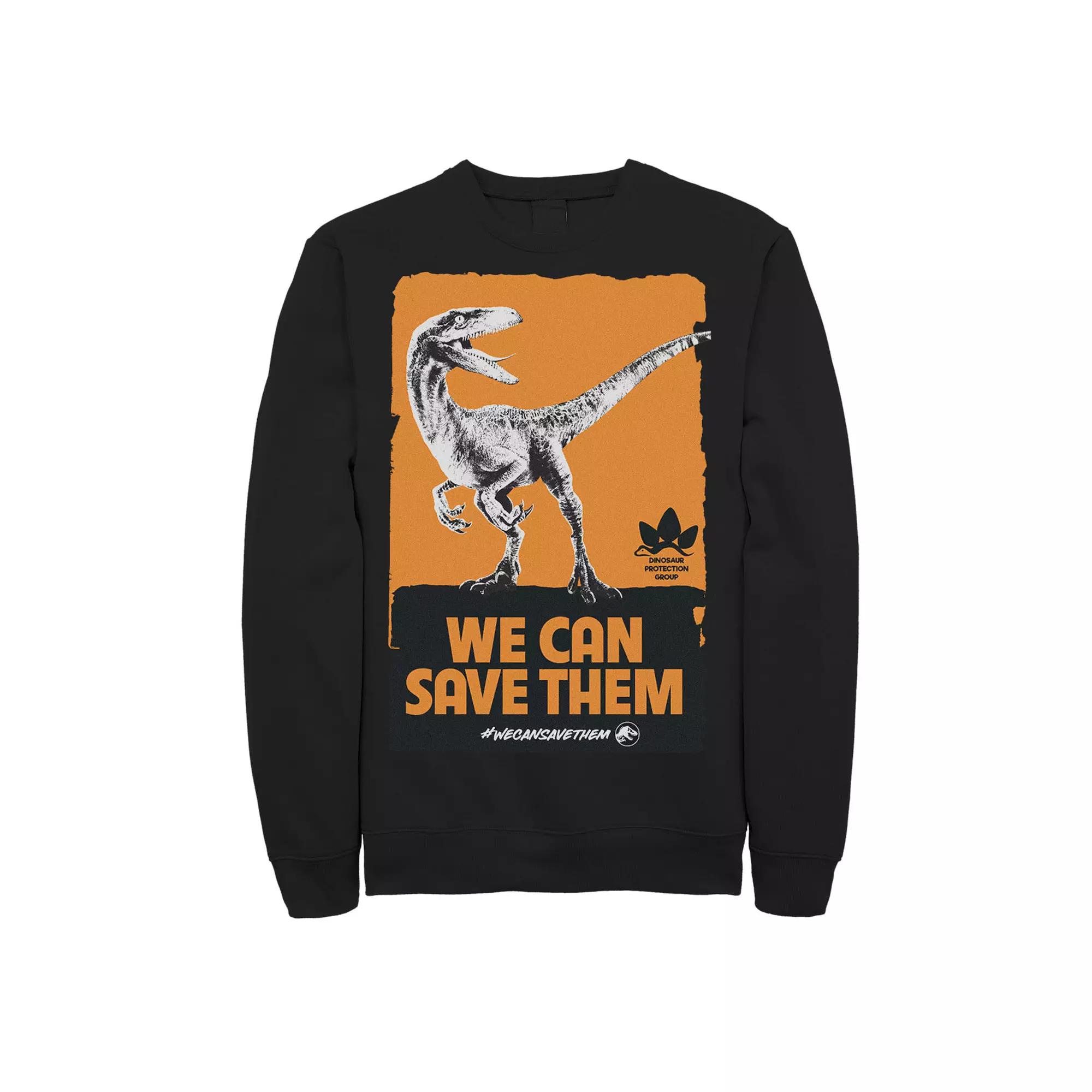 Men's Jurassic World We Can Save Them Poster Sweatshirt,  Product Image