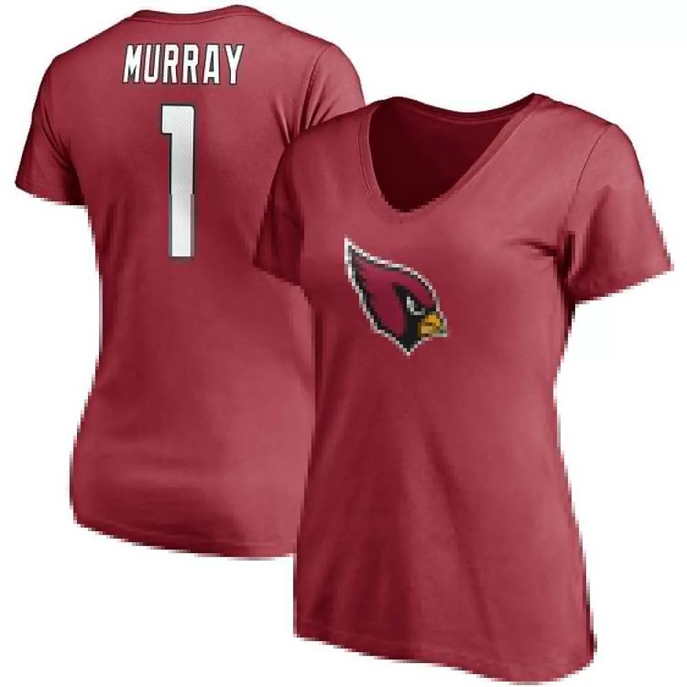 Women's Fanatics Branded Kyler Murray Cardinal Arizona Cardinals Player Icon Name & Number V-Neck T-Shirt, Size: Small, Red Product Image