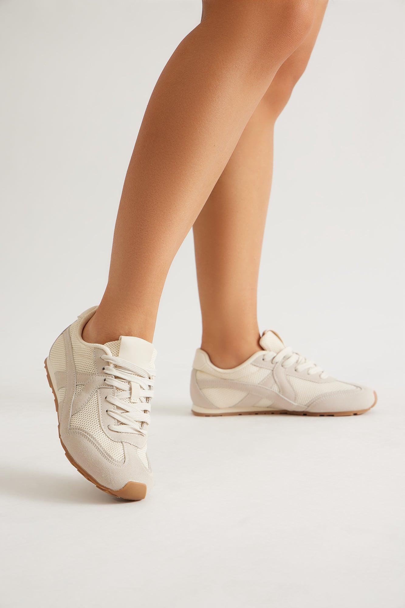 Tully Lace Up Sneakers - Beige Product Image
