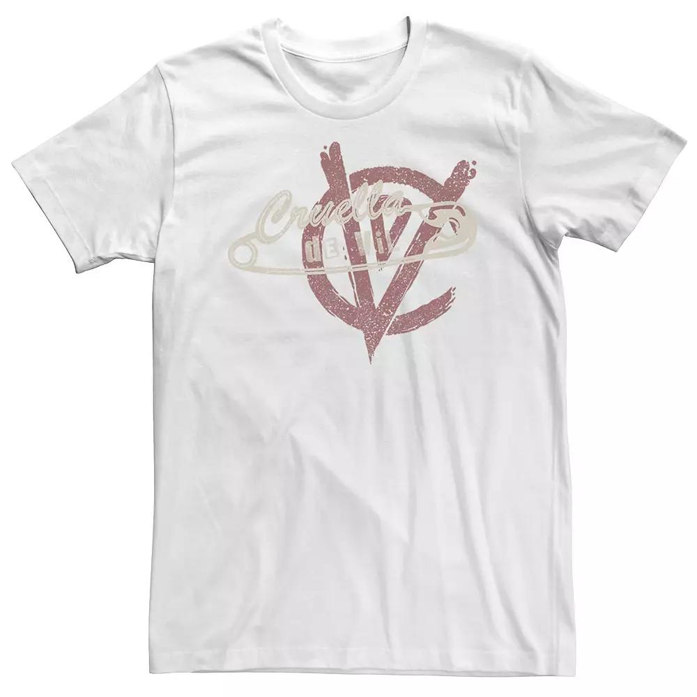 Big & Tall Disney Cruella De Vil Safety Pin Logo Emblem Tee, Men's,  Product Image