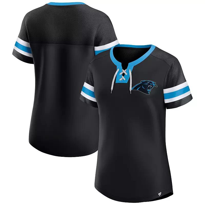 Women's Fanatics Powder Blue Los Angeles Chargers Lace-Up Bling T-Shirt,  Product Image