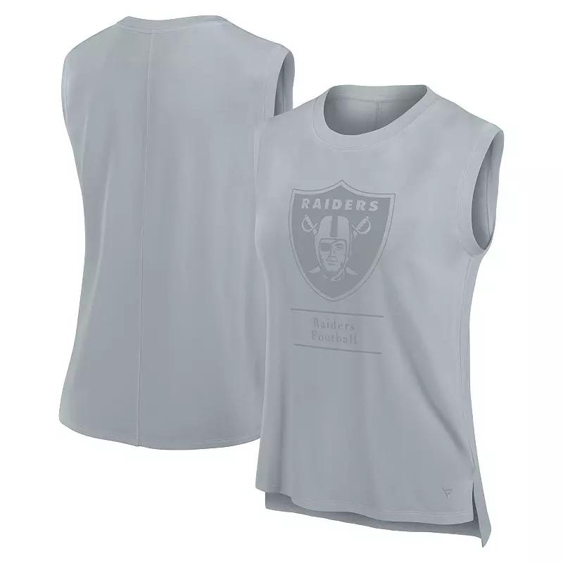 Women's Fanatics Gray Las Vegas Raiders Studio Embrace Tank Top,  Product Image