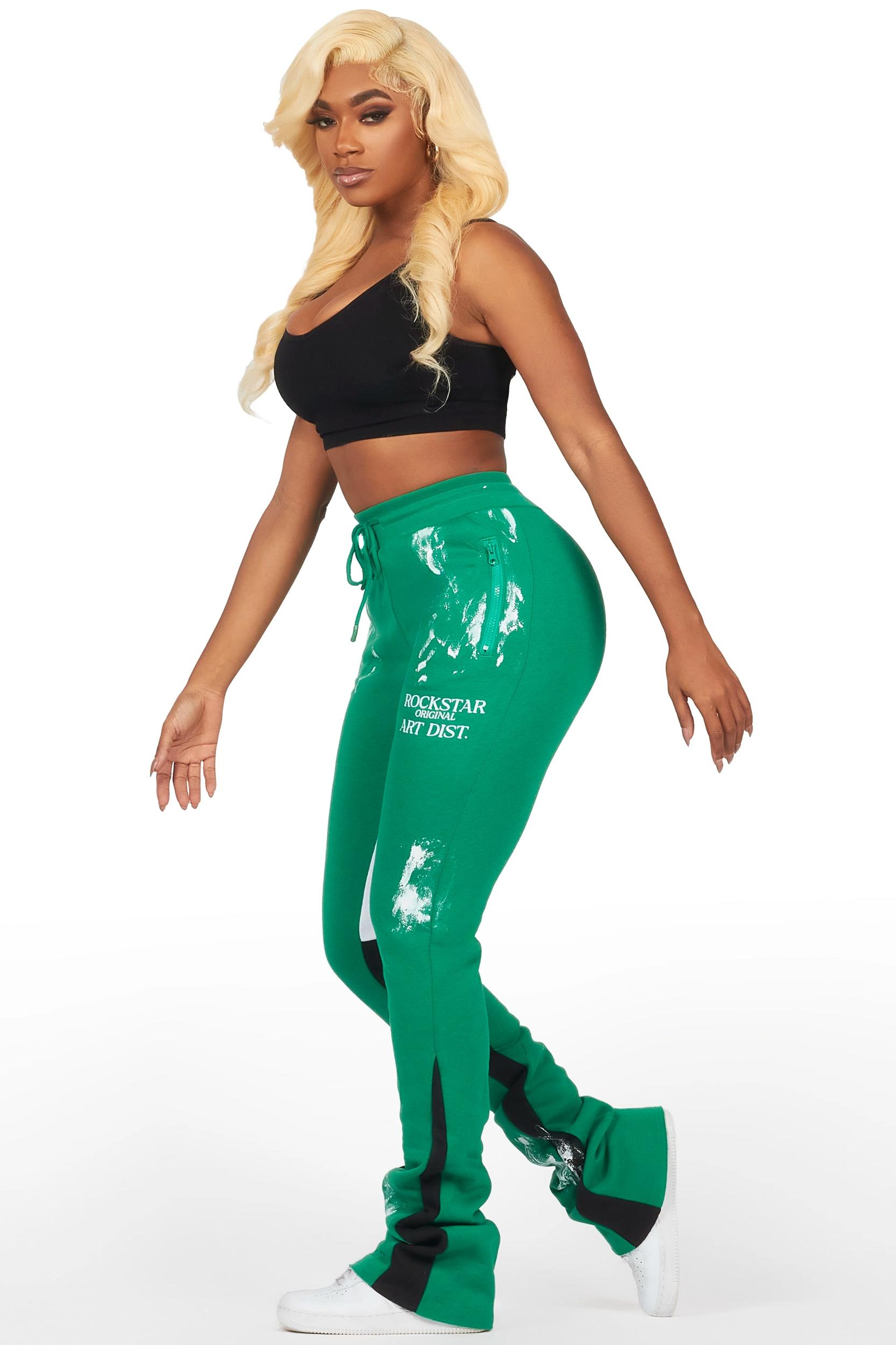 Filipa Green Stacked Flare Pant Female Product Image