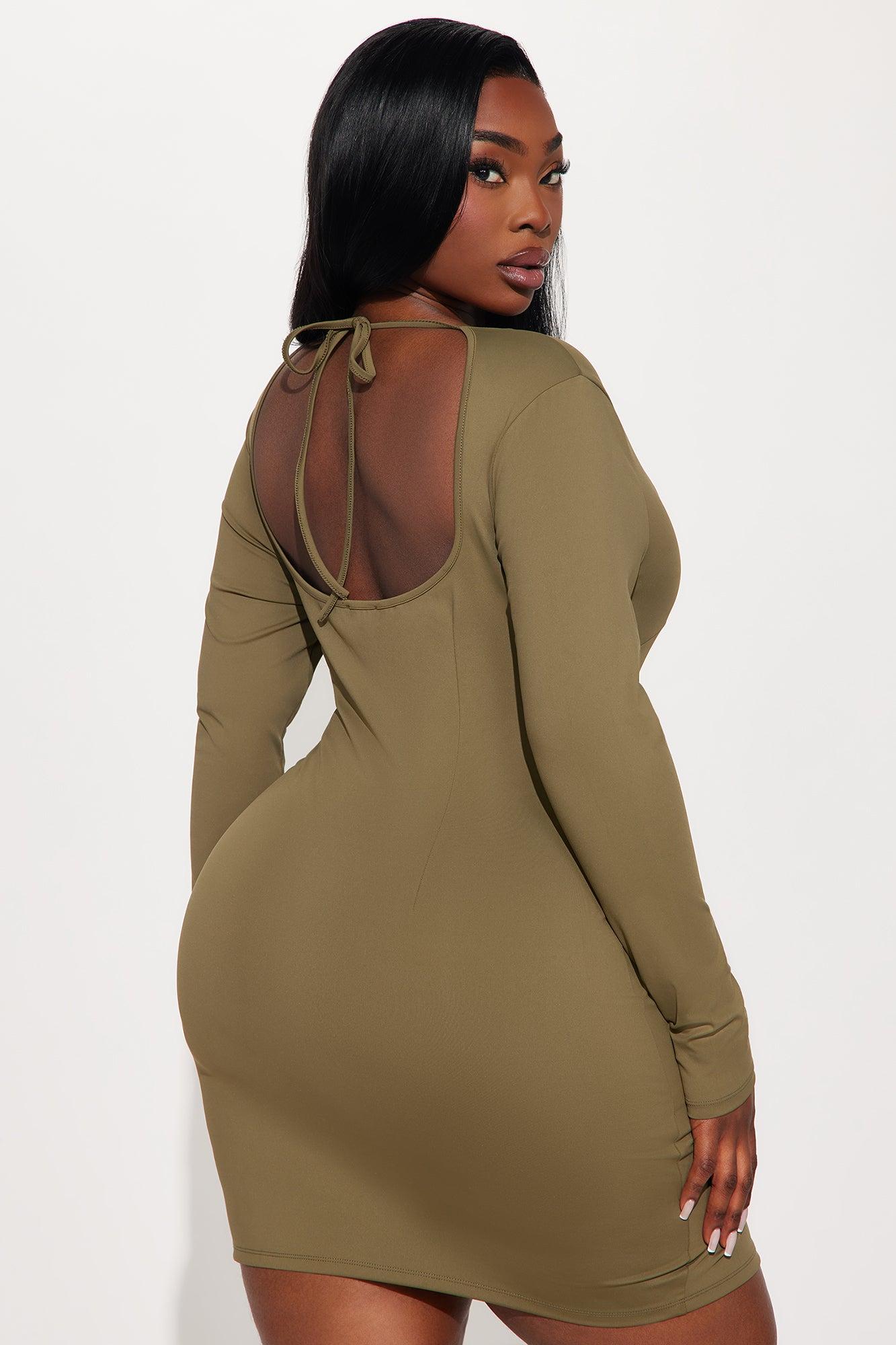 Sculpt Jody Long Sleeve  Mini Dress - Olive Product Image