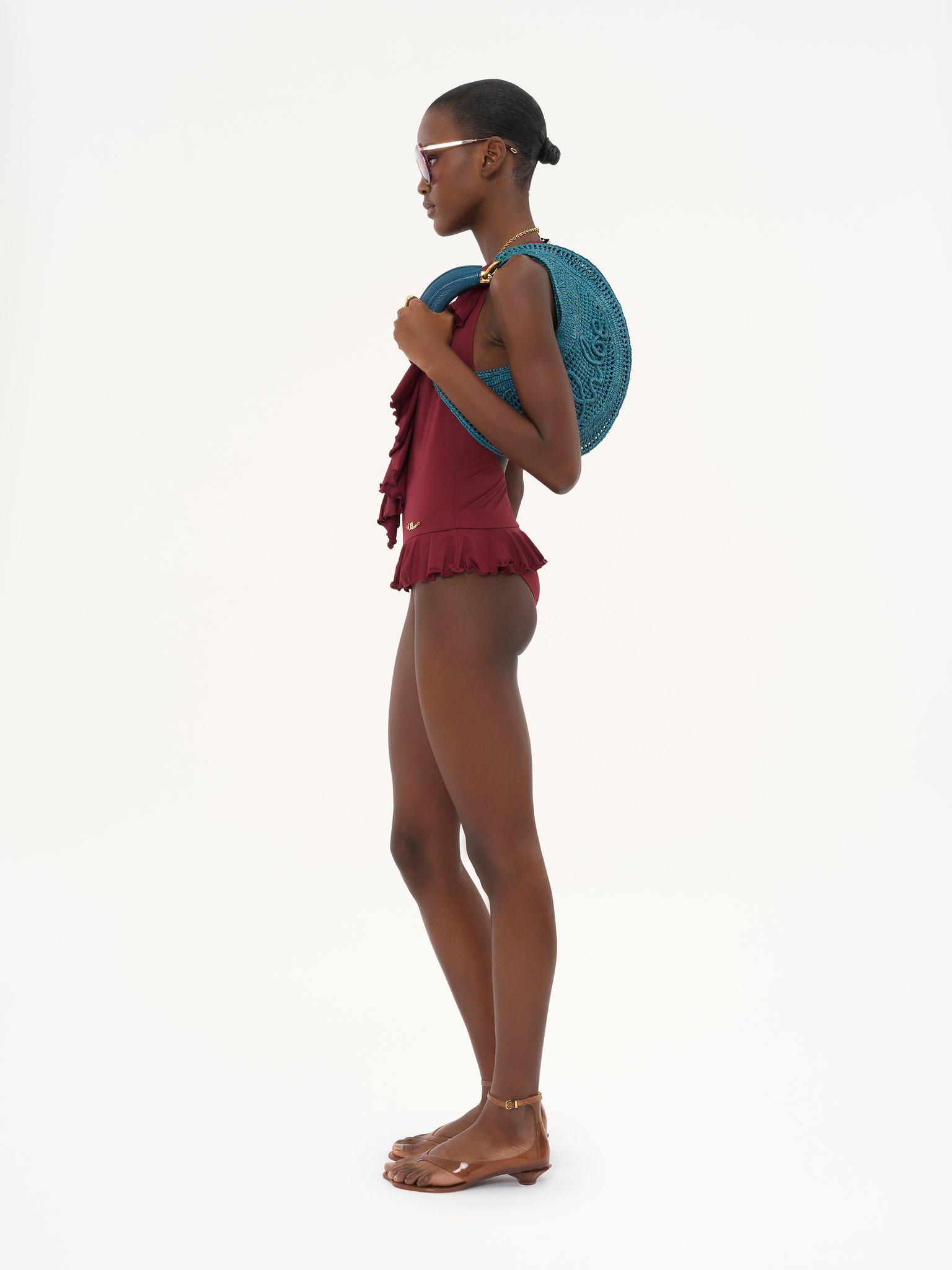 Summer Banana hobo bag in raffia Product Image