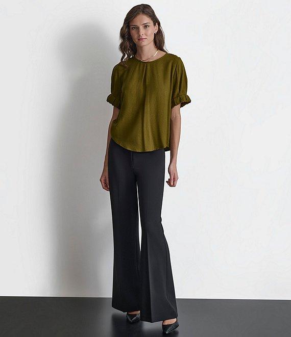 DKNY by Donna Karan High Rise Wide Leg Front Pocket Pants Product Image