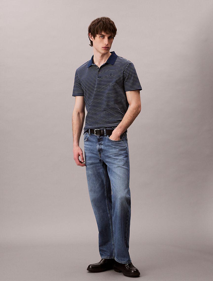 Cotton Blend Stripe Classic Polo Shirt  Product Image