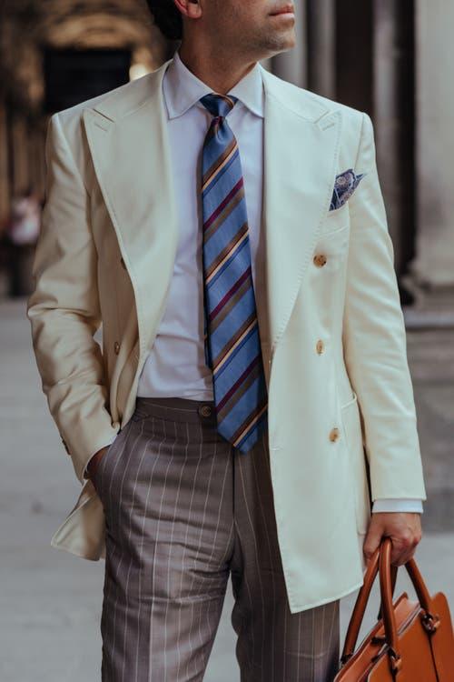 Elizabetta Battisti - Extra Long Silk Jacquard Tie for Men in Steel Blue at Nordstrom Product Image