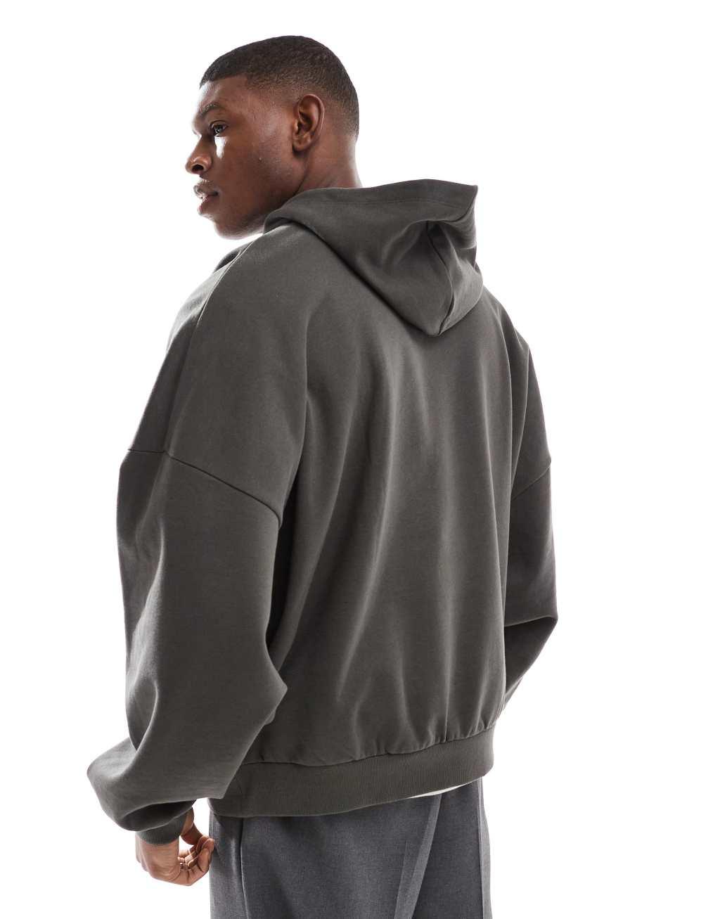 ASOS DESIGN essential extreme oversized hoodie in khaki Product Image