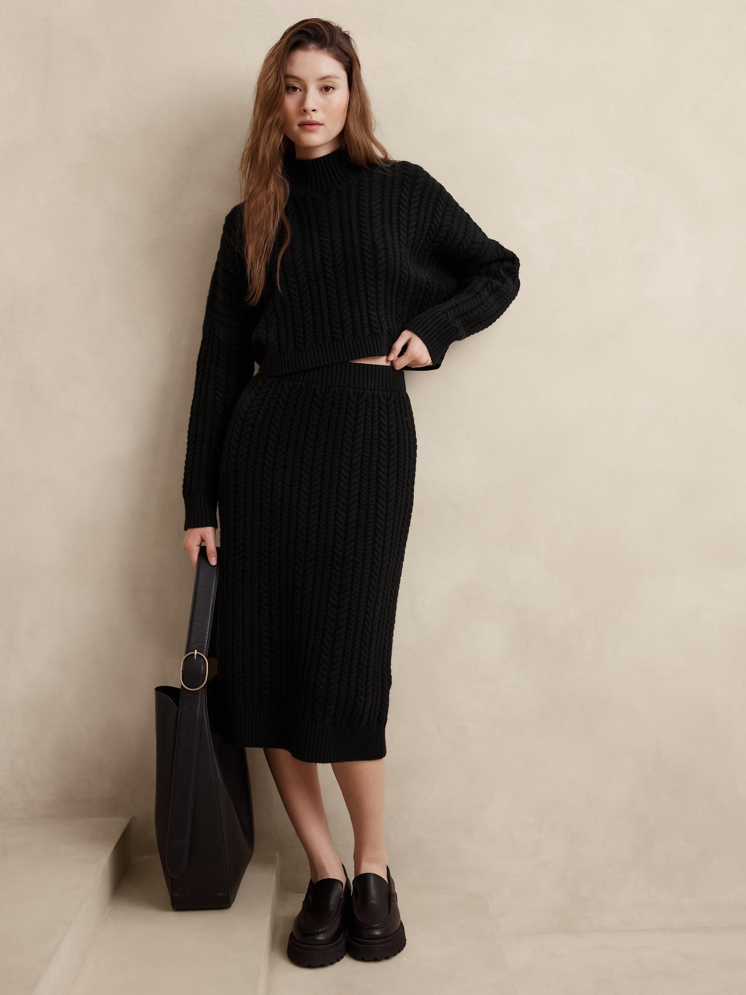 Cable Midi Sweater Skirt Product Image
