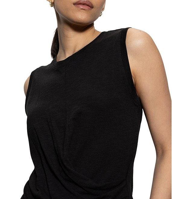 Sanctuary Crew Neck Sleeveless Draped Tank Product Image