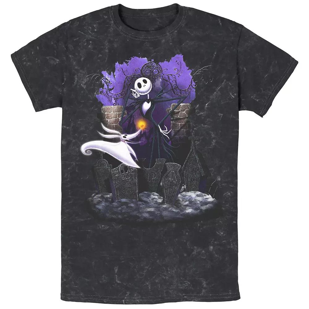 Disney's The Nightmare Before Christmas Graveyard Buddies Mineral Wash Men's Graphic Tee,  Product Image
