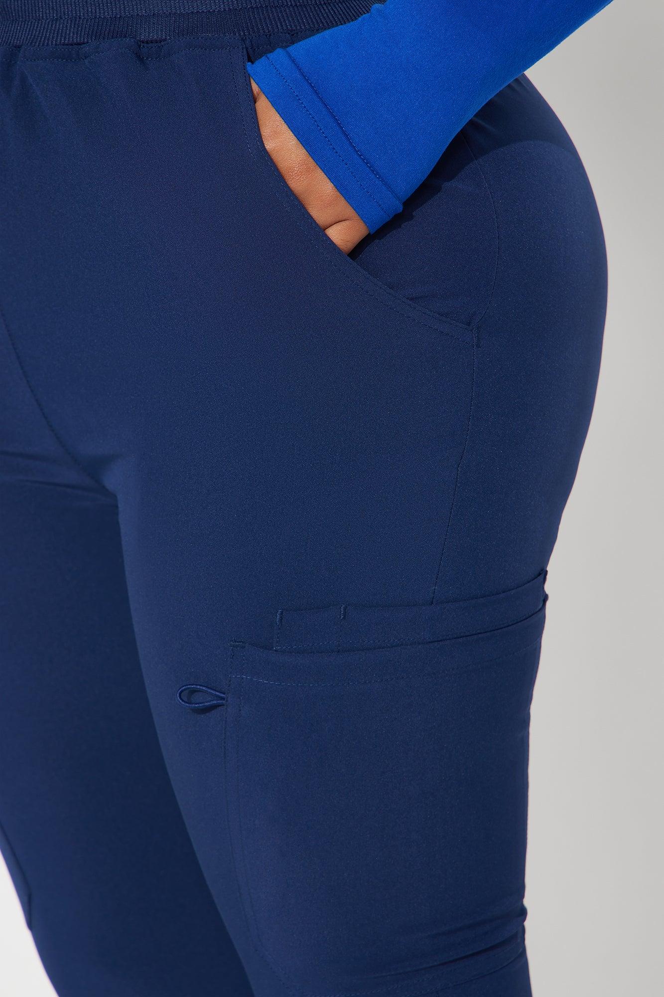 On The Clock Stretch Tapered Uniform Scrub Pants - Navy Product Image