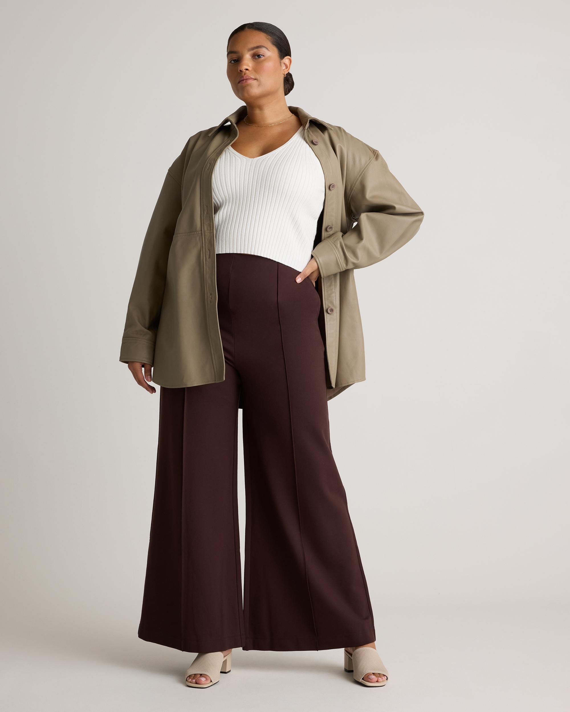 Quince | Women's Ultra-Stretch Ponte Super Wide Leg Pants Size XL, Rayon Product Image