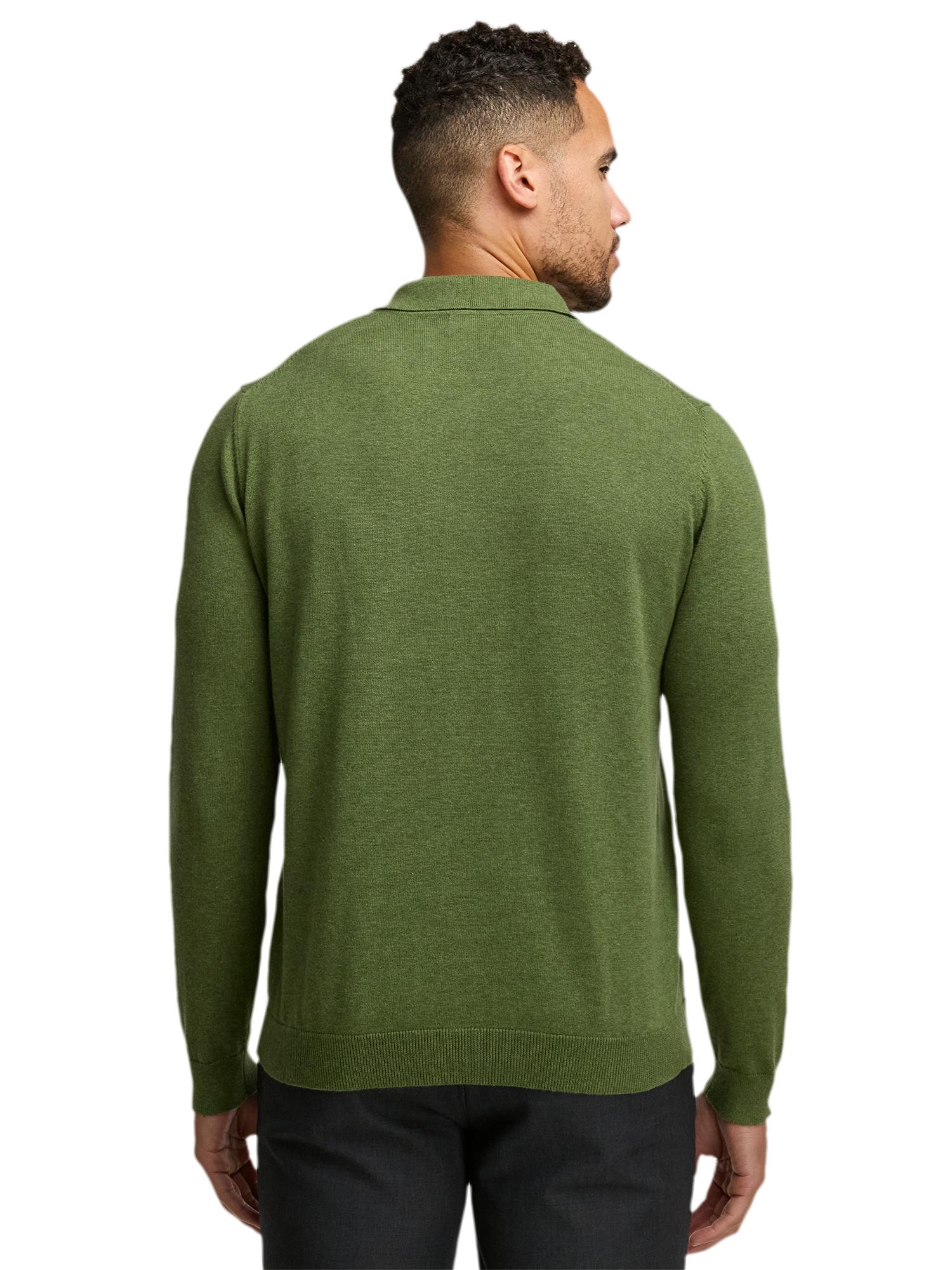 Supima Cotton Three Button Polo - Olive Product Image