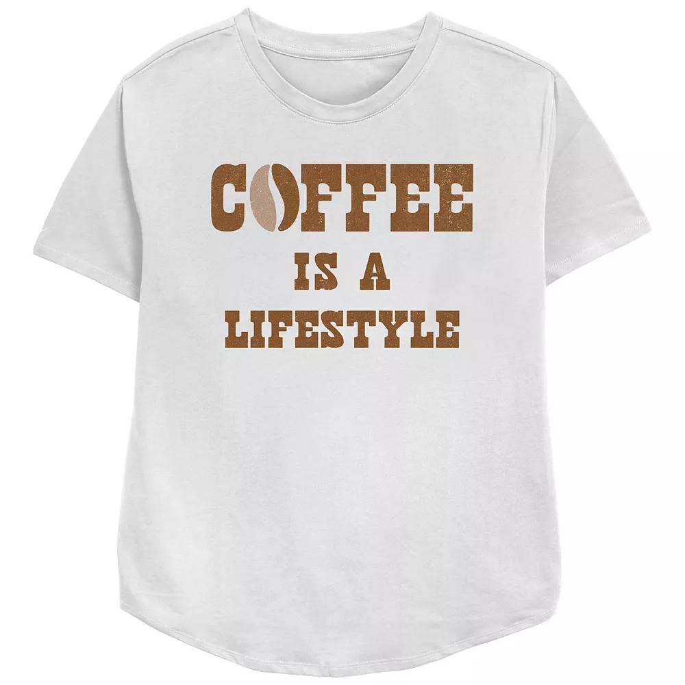Women's Coffee is a Lifestyle Bean Relaxed Fit Graphic Tee, Girl's,  Product Image