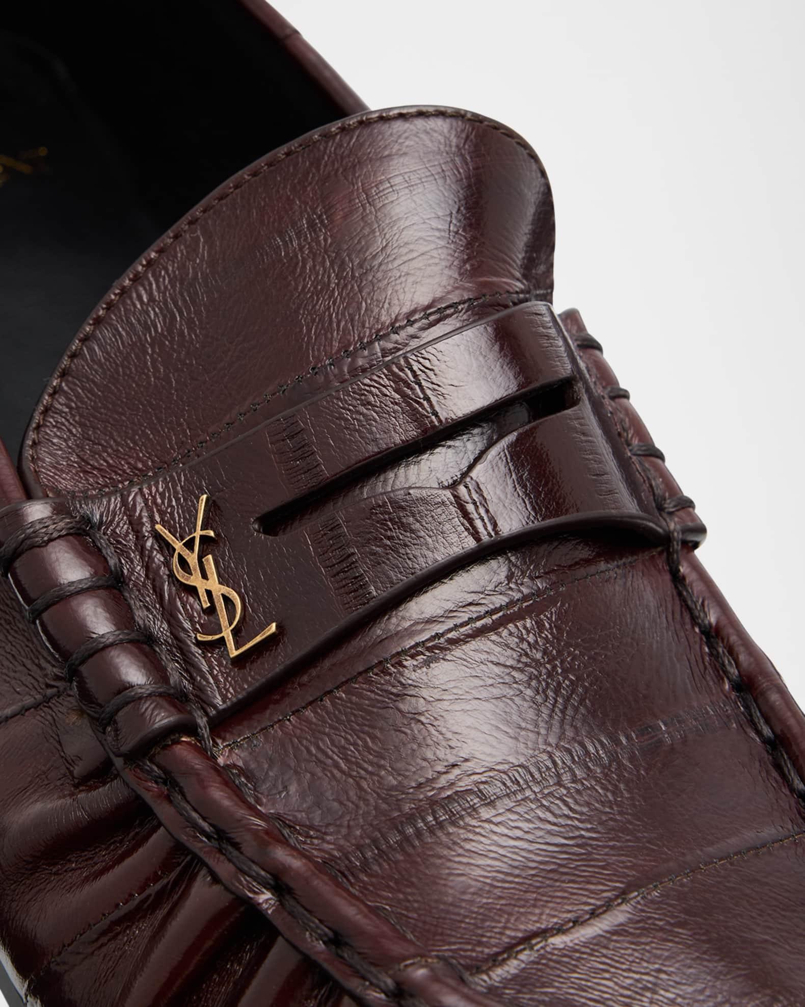 Men's Eel Leather Cassandre Penny Loafers Product Image