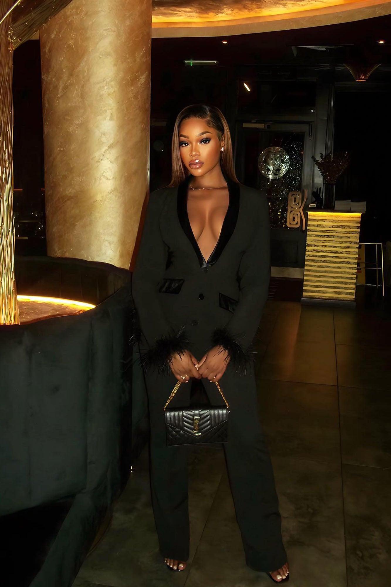 Classy Night Blazer Set - Black Product Image