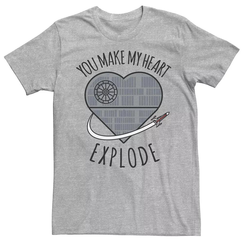 Men's Star Wars Death Star Make My Heart Explode Valentine Tee,  Product Image