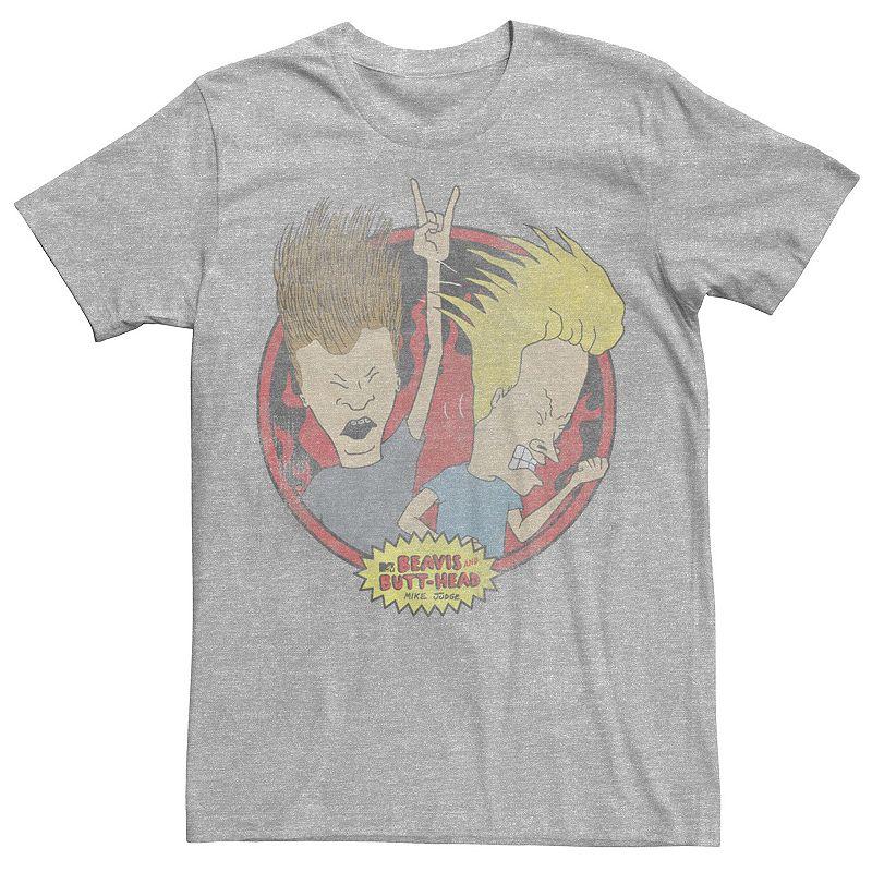 Men's Beavis and Butthead Rock N' Roll Circle Portrait Tee,  Product Image