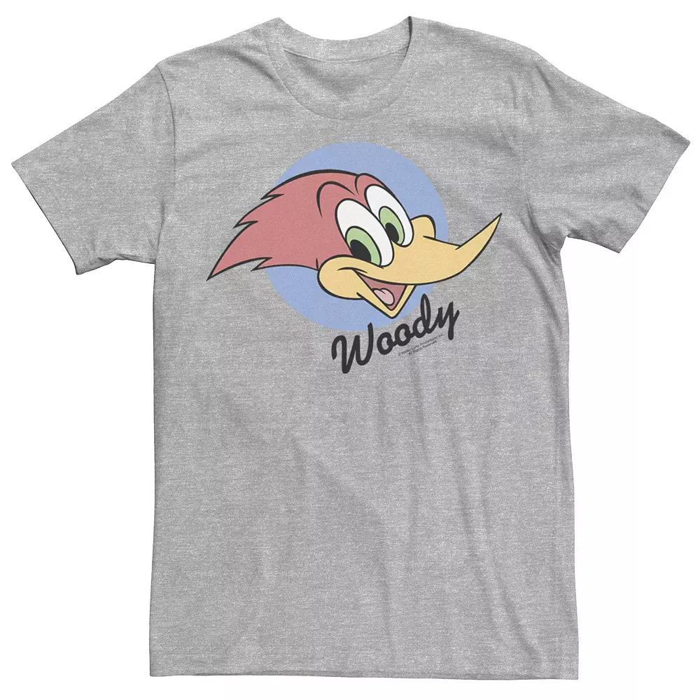 Men's Woody Woodpecker Circle Portrait Logo Graphic Tee,  Product Image