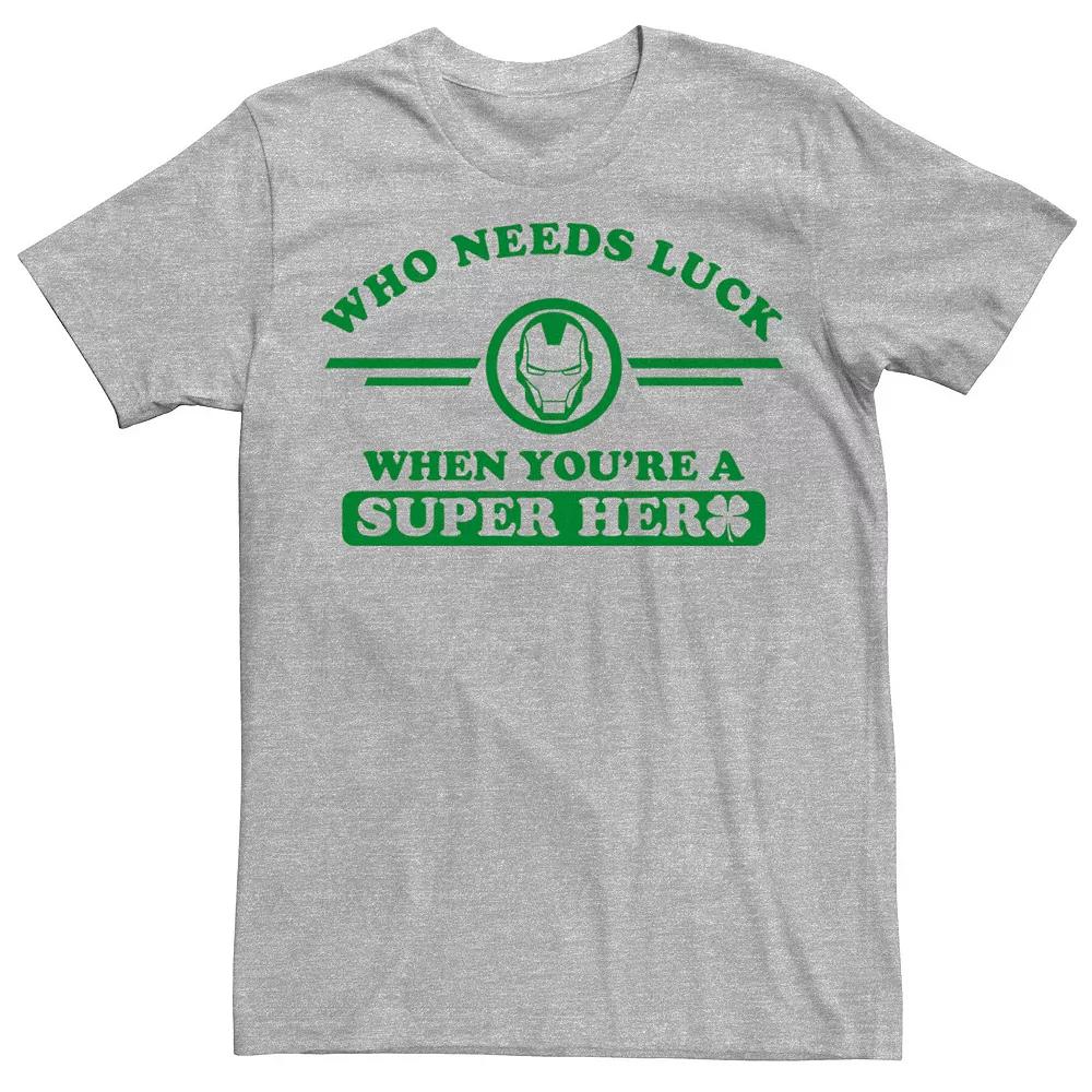 Men's Marvel Iron Man Who Needs Luck St. Patrick's Day Tee,  Product Image