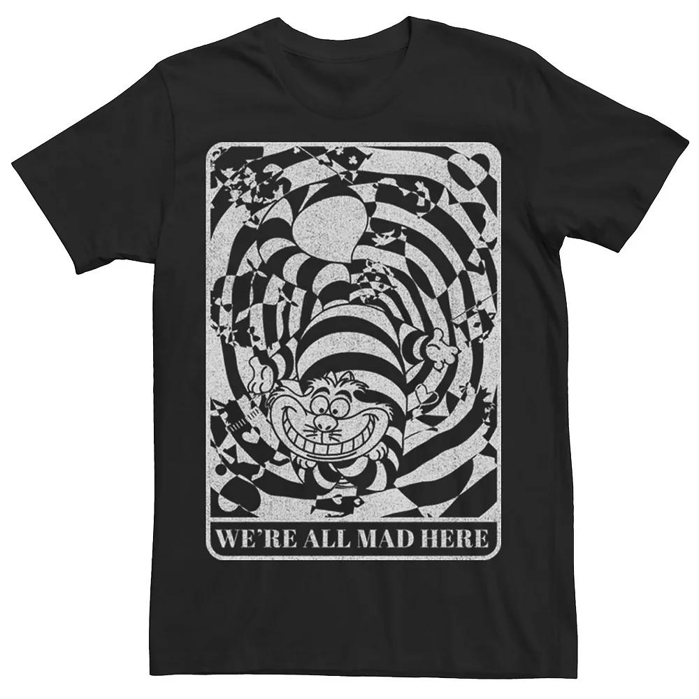 Disney's Alice In Wonderland Cheshire Cat We're All Mad Here Men's Tee, Size: XXL, Black Product Image