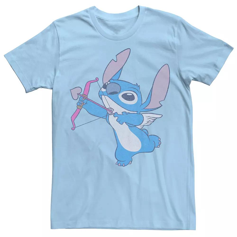 Disney's Lilo & Stitch Valentine's Day Stitch Cupid Men's Tee, Size: Large, Light Blue Product Image