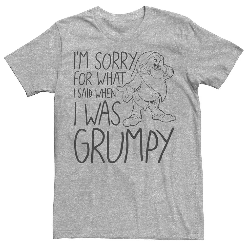 Disney's Snow White Grumpy Men's Things Said Text Poster Tee, Size: Small, Athletic Grey Product Image