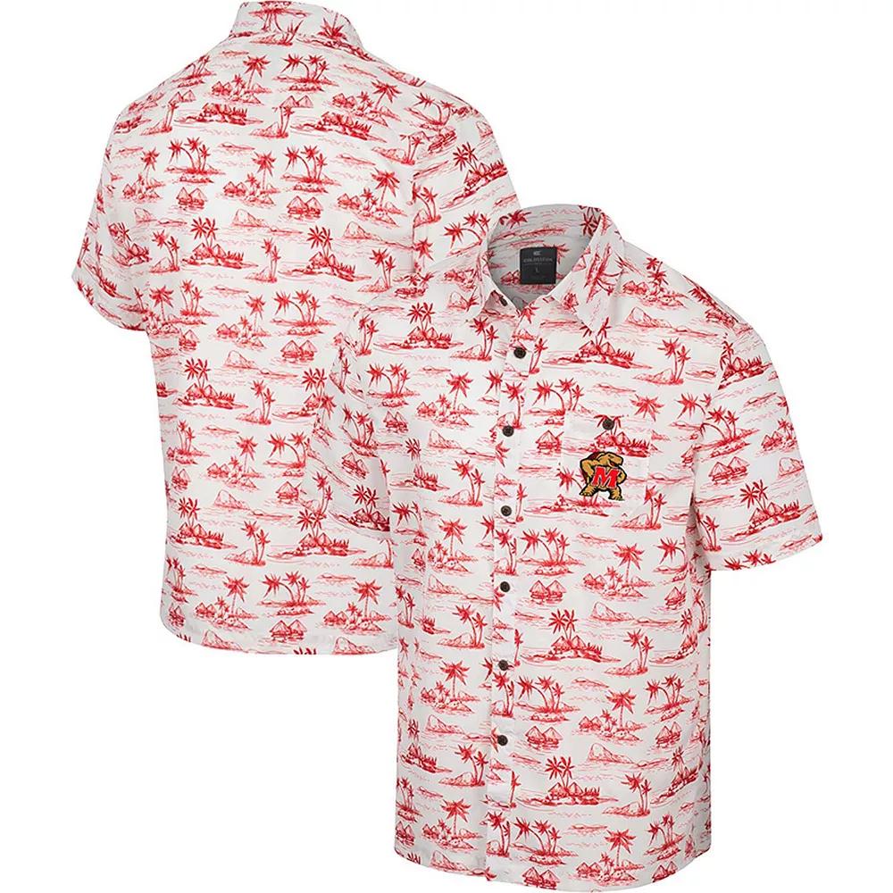 Men's Colosseum White Boston College Eagles Spontaneous is Romantic Camp Button-Up Shirt, Size: XL Product Image