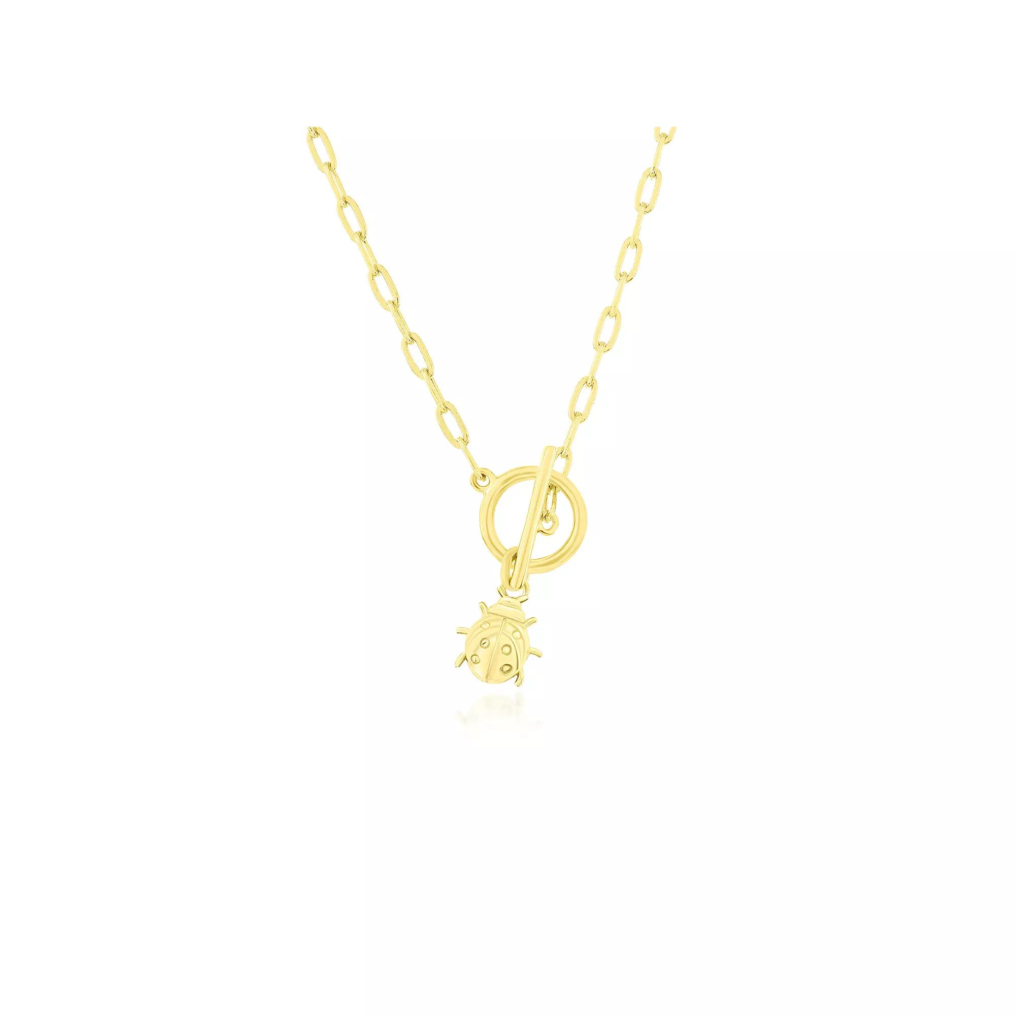 Argento Bella Ladybug Charm Paper Clip Chain Toggle Necklace, Women's, Size: 16-18" ADJ, Gold Tone Product Image