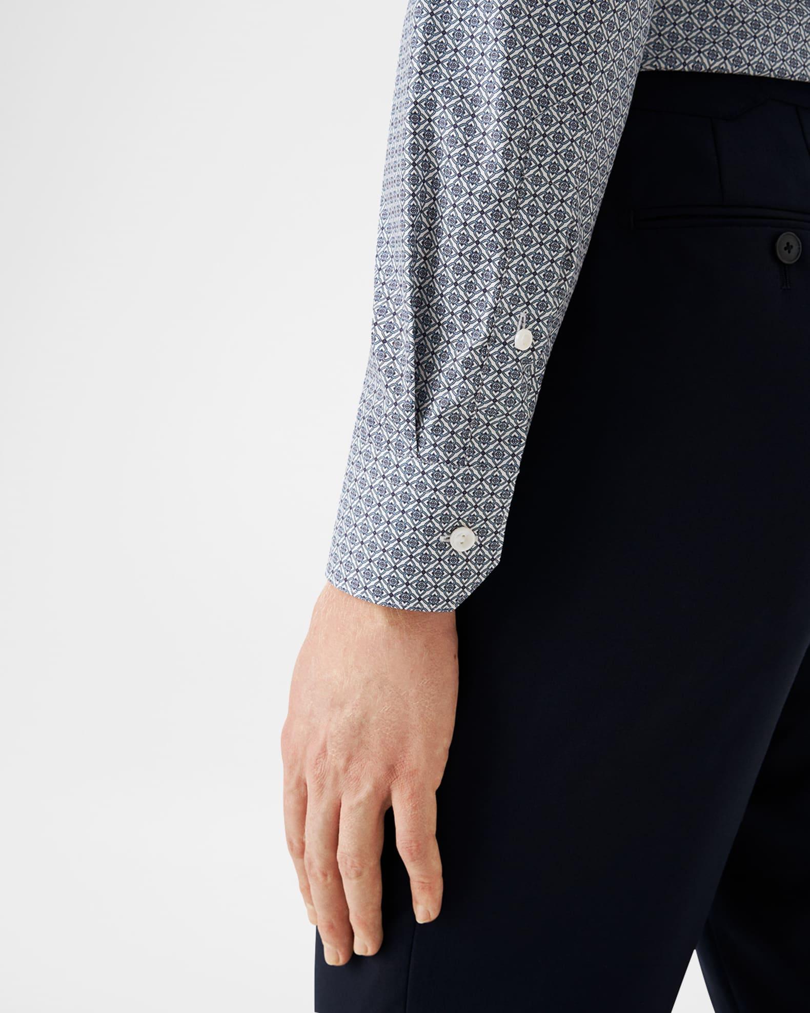 Men's Elevated Twill Medallion-Print Contemporary-Fit Dress Shirt Product Image