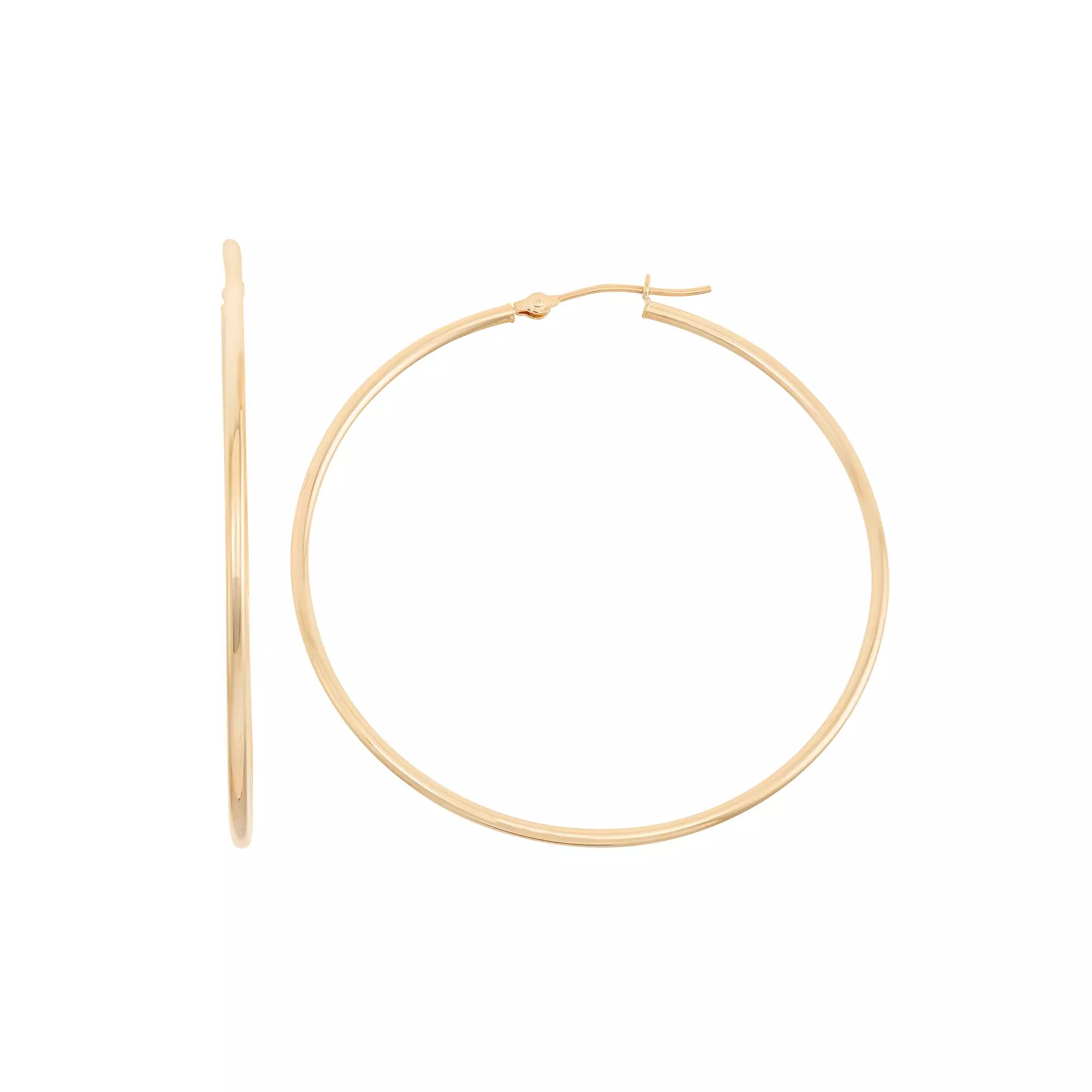 Jordan Blue 14k Gold Tube Hoop Earrings - 45 mm, Women's, Yellow Product Image