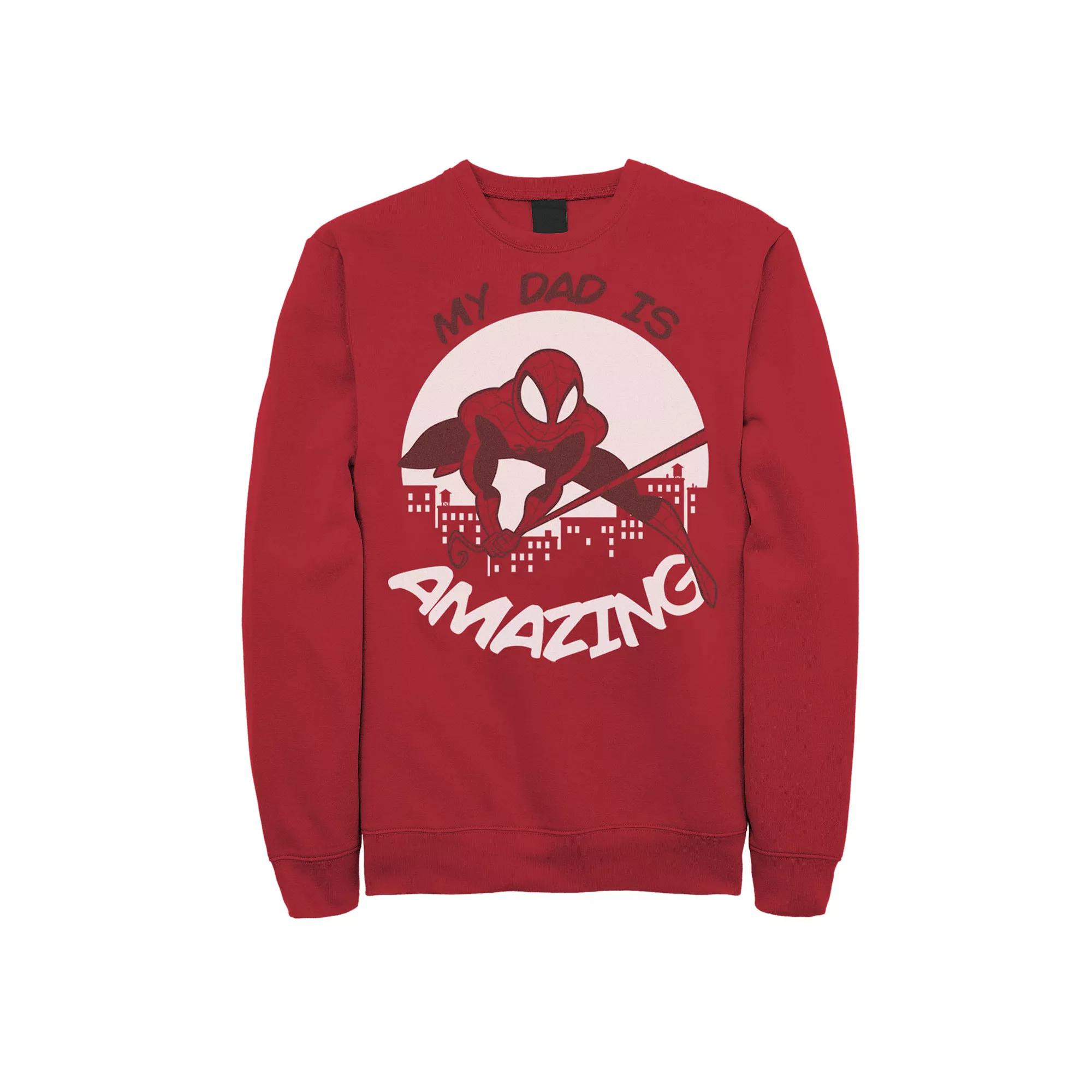 Men's Marvel Father's Day My Dad Is Amazing Spider-Man Action Pose Sweatshirt,  Product Image
