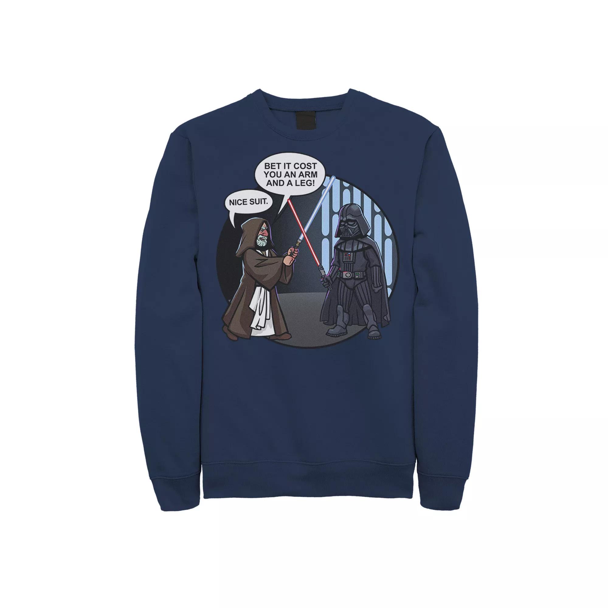 Men's Star Wars Vader And Obi-Wan Nice Suit Text Sweatshirt,  Product Image